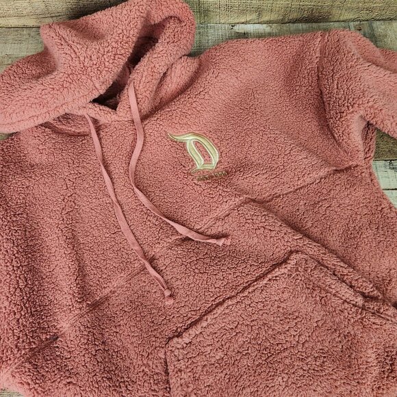 Disney Spirit Jersey Adult Size Large Rose Gold Sherpa Fleece Pullover Hoodie - Picture 1 of 9